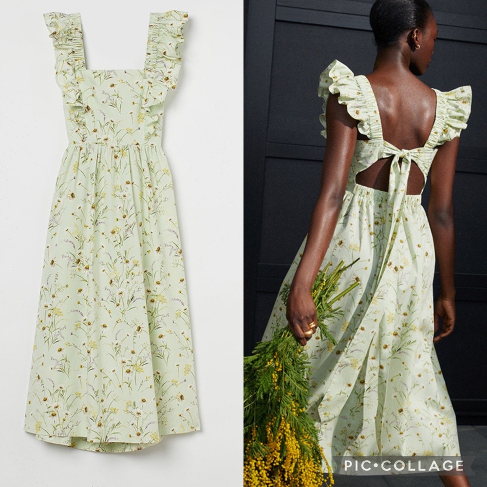 H&M Wildflower Collection poplin dress - size XS